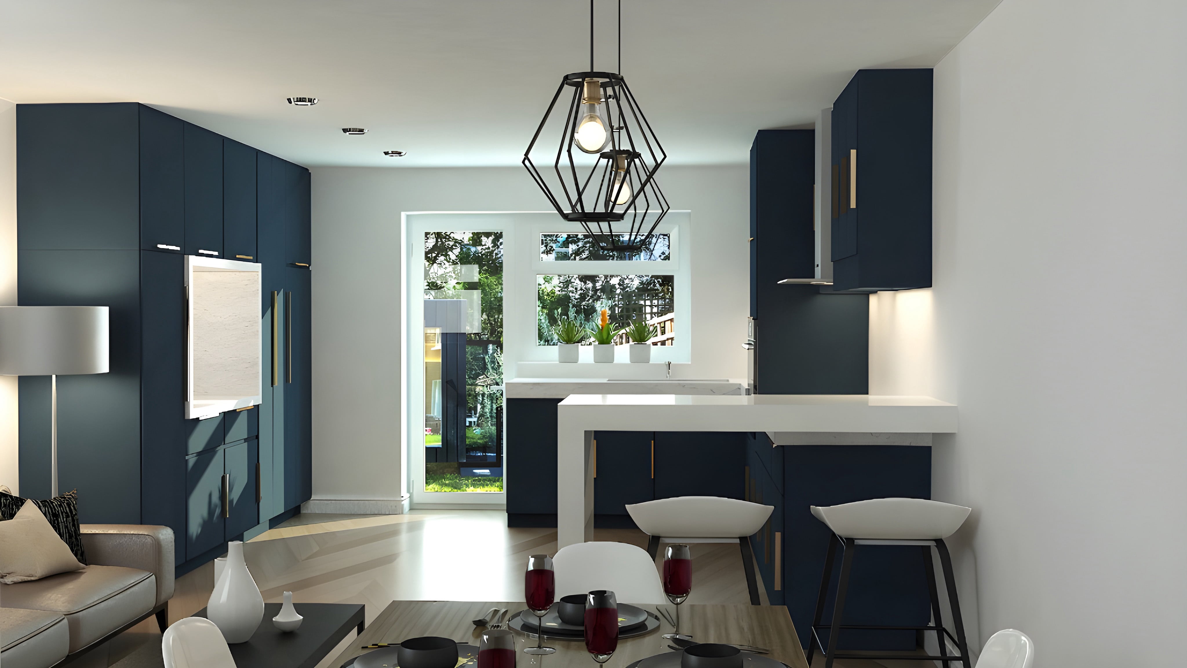 Multi-generational kitchen design with open layout, lowered countertops, and social zones – MGK Interior (2020)